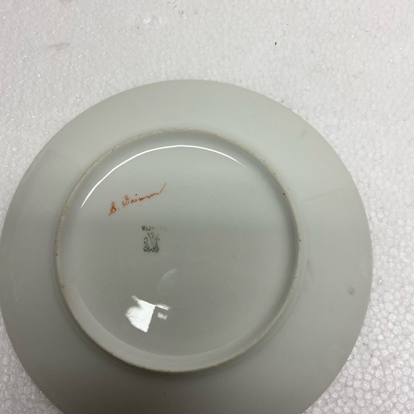 Vintage Bavarian Porcelain Plate Pink/green 8” Cottage Core - Picture 5 of 9